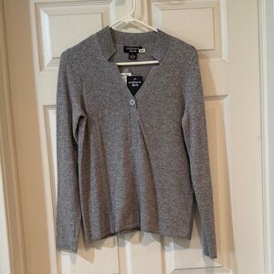 Peck & Peck Luxury 100% Cashmere Gray Knit Sweater size sm NWT